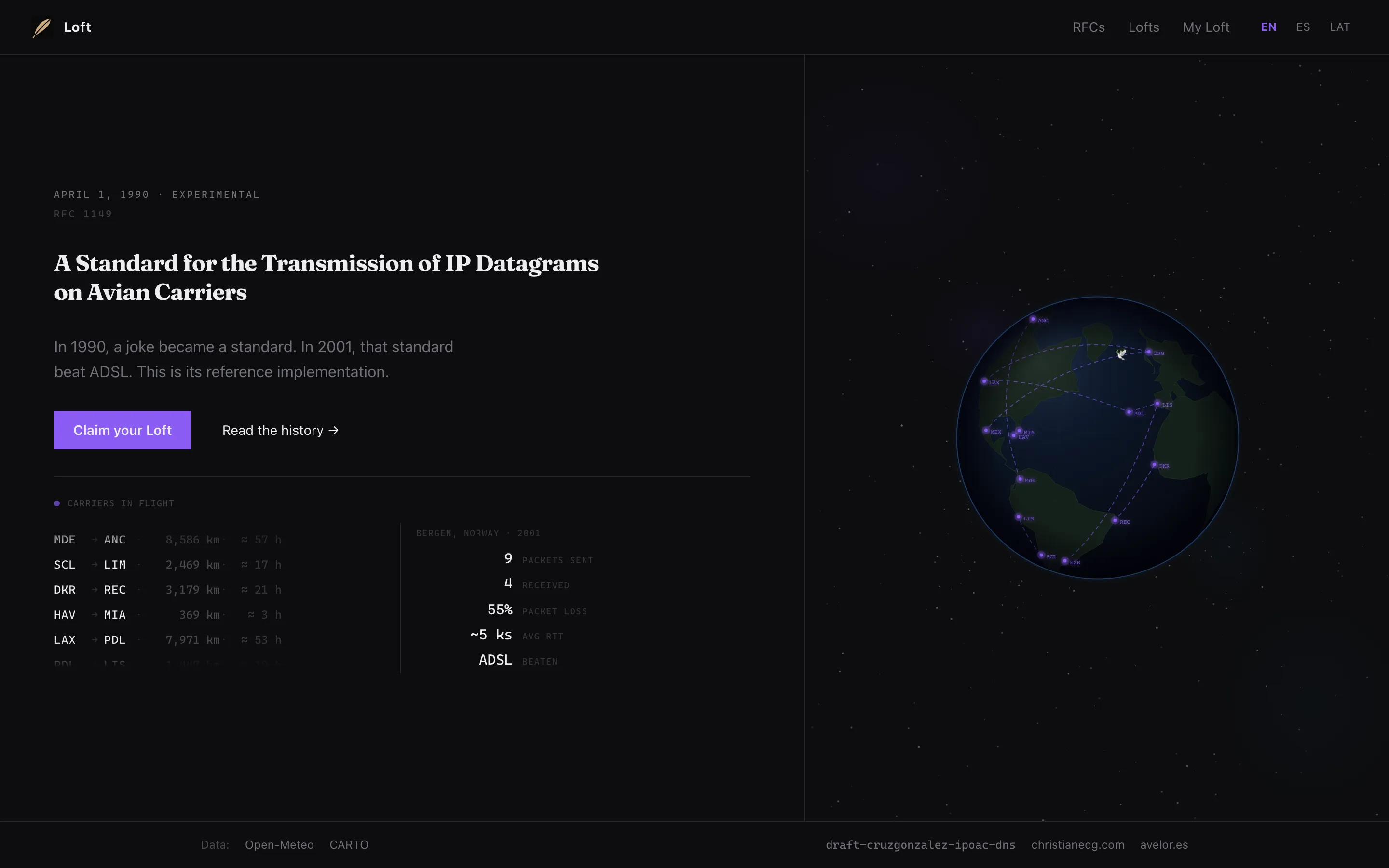 Loft interface screenshot