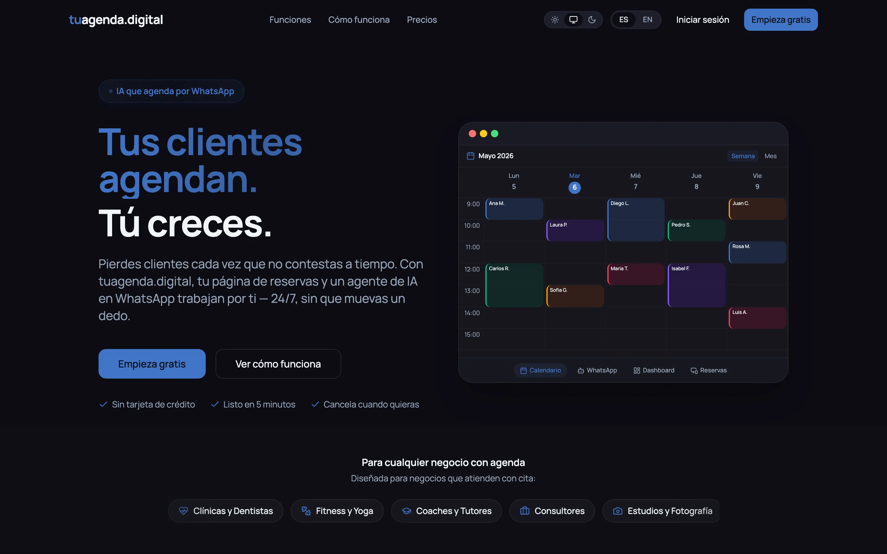TuAgenda.digital interface screenshot